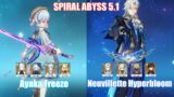 C0 Ayaka Freeze & C1 Neuvillette Hyperbloom | Spiral Abyss 5.1 | Genshin Impact