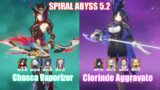 C0 Chasca Vaporizer & C0 Clorinde Aggravate | Spiral Abyss 5.2 | Genshin Impact