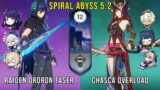 C0 Raiden Ororon Taser and C0 Chasca Overload | Genshin Impact Abyss 5.2 Floor 12 9 Stars