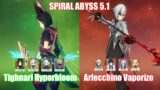 C5 Tighnari Hyperbloom & C0 Arlecchino Vaporize | Spiral Abyss 5.1 | Genshin Impact