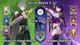 NEW !! C0 Alhaitam Hyperbloom & C0 Raiden Overload – Spiral Abyss 5.1 Floor 12 Genshin Impact