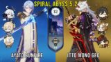 C0 Ayato Sunfire and C0 Itto Mono Geo | Genshin Impact Abyss 5.2 Floor 12 9 Stars