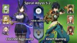 NEW ABYSS !! C0 Clorinde Aggravate & C0 Kinich Burning – Spiral Abyss 5.2 Floor 12 Genshin Impact