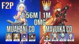 [1M DMG F2P] Strong Two Teams Maulani C0 1.5M DMG & Mavuika C0 1M DMG spiral abyss genshin impact