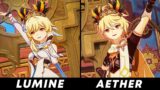 Aether VS Lumine Dancing Celebration Comparison | Genshin Impact 5.3