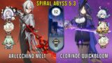 C0 Arlecchino Melt and C0 Clorinde Quickbloom | Genshin Impact Abyss 5.3 Floor 12 9 Stars