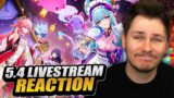 THE NEW GENSHIN IMPACT UPDATE LOOKS…OKAY | 5.4 LIVESTREAM REACTION